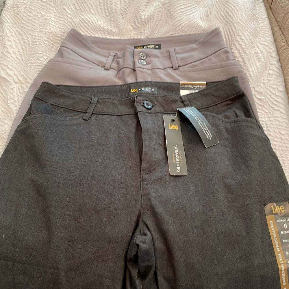 2pair Lee pants light gray size 4 and dark gray size 6. Can purchase separately